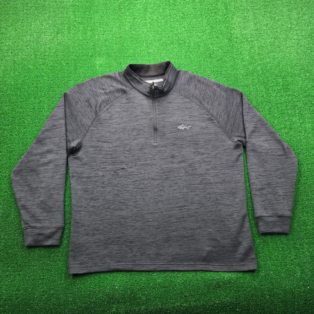 Greg Norman Sweatshirt Mens XL Dark Gray Long Sleeve 1/4 Zip Pullover Golf